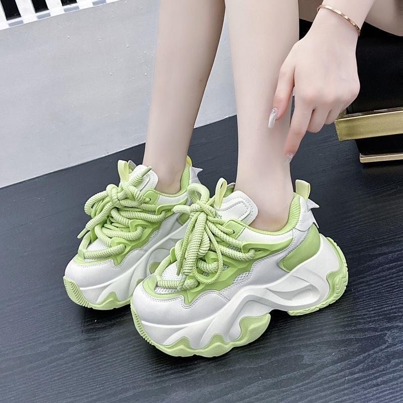 Daddy Shoes Girl 2025 New Autumn Platform Muffin Shoes Heightening Sports Shoes Ins Autumn and Winter Casual Running Shoes