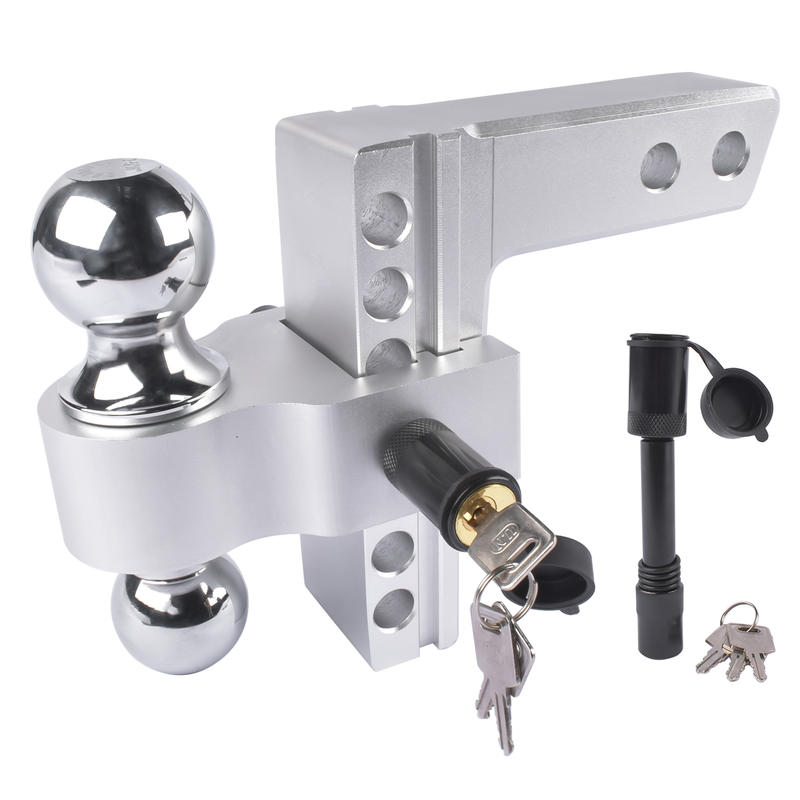 Trailer Hitch - Adjustable Trailer Hitch Fit 2" Inch Receiver, Aluminum Rapid Hitch 6" Drop/Rise (Silver)
