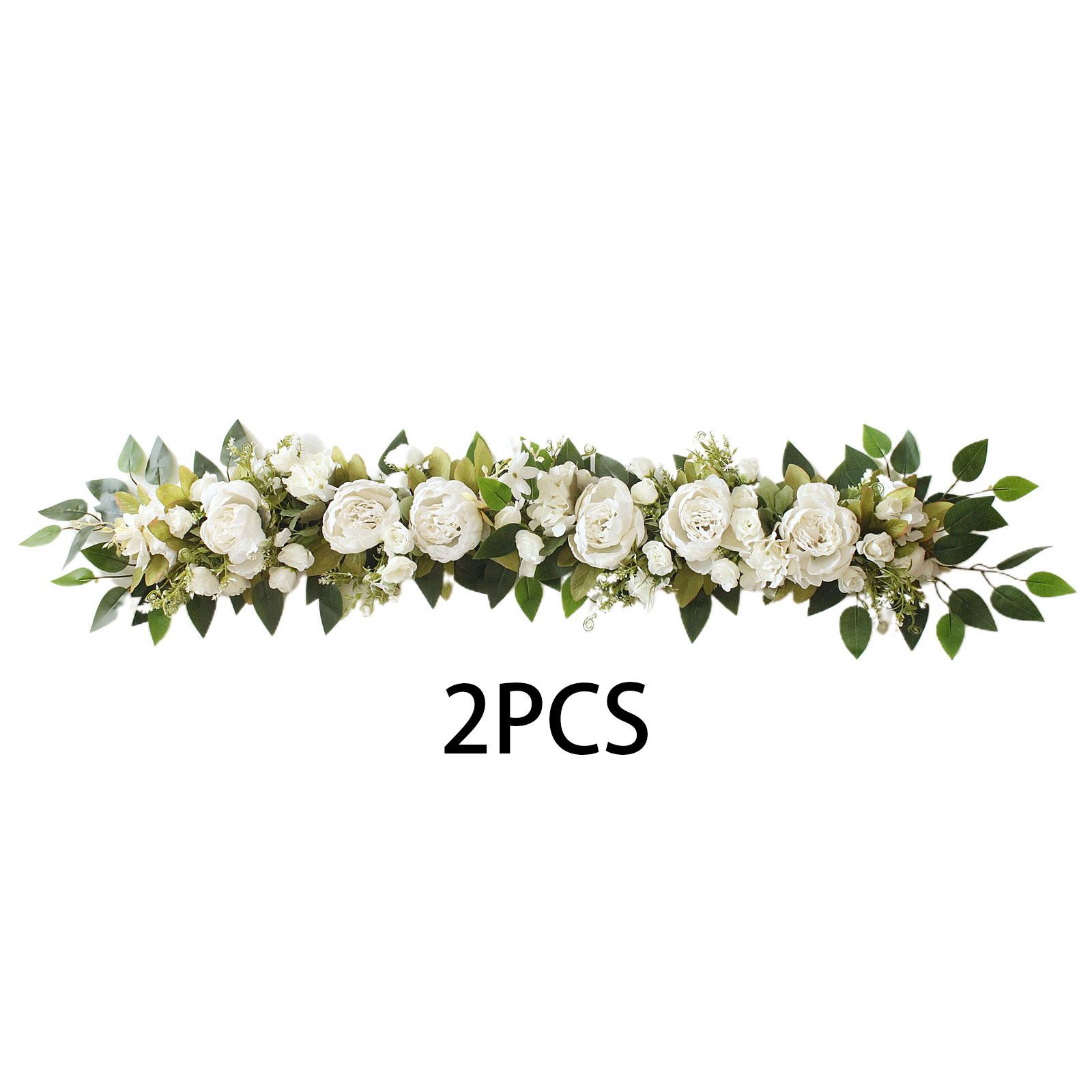 

2 Pcs Wedding Arch Flowers Lifelike Elegant Artificial Flower Swag for Dining Table Party Type 1