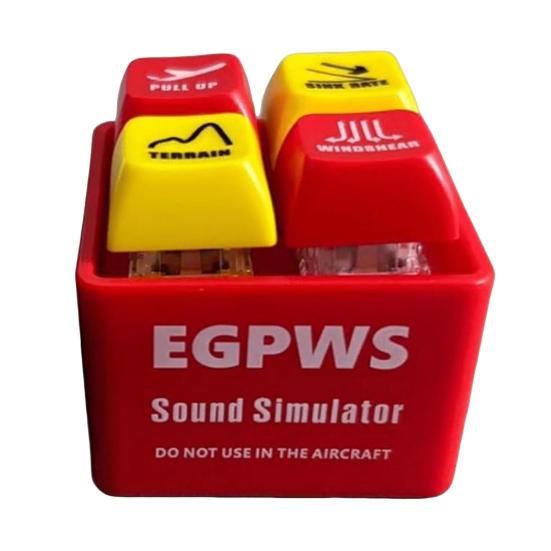 1/2 ks Klíčenka Crew Alert Egpws Simulátor varovného zvuku s baterkou Realistický letecký design Nástroj pro uvolnění tlaku