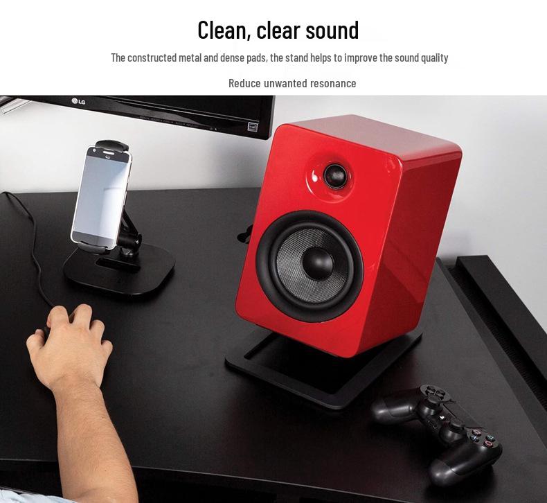 Desktop Speaker Stand with 15° Tilt for Surround Sound Speakers