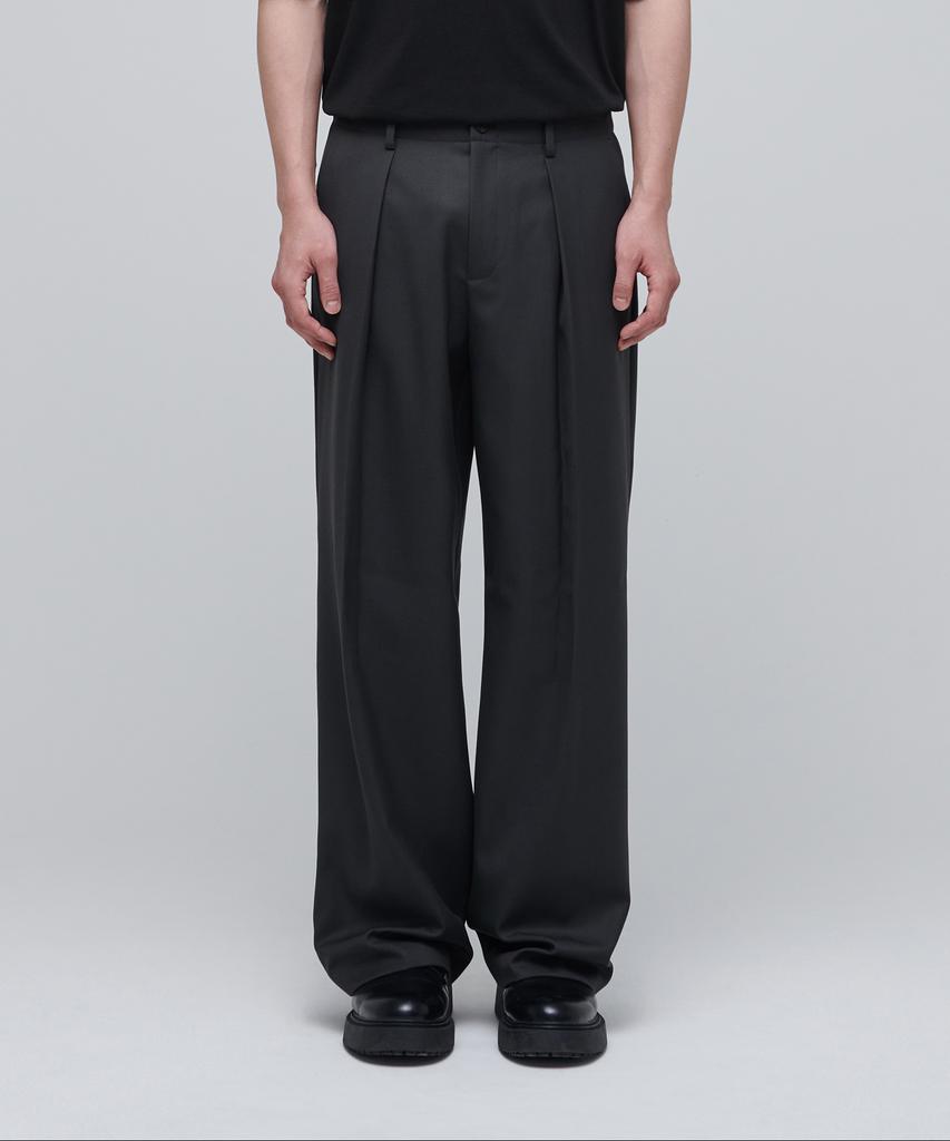 Musinsa Standard Wool Blend Reverse Tuck Wide Slacks [Gray]