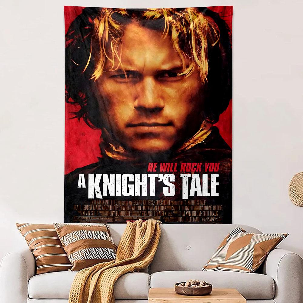 A Knight's Tale Tapestry Wall Hanging, He Will Rock You Movie Poster Art, Retro Wall Decor for Bedroom Living Room Dorm