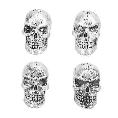 4PCS Car Tires Valve Stem Caps Cover Airtight Seal Dustproof Cool Skull Head Universal for Bike