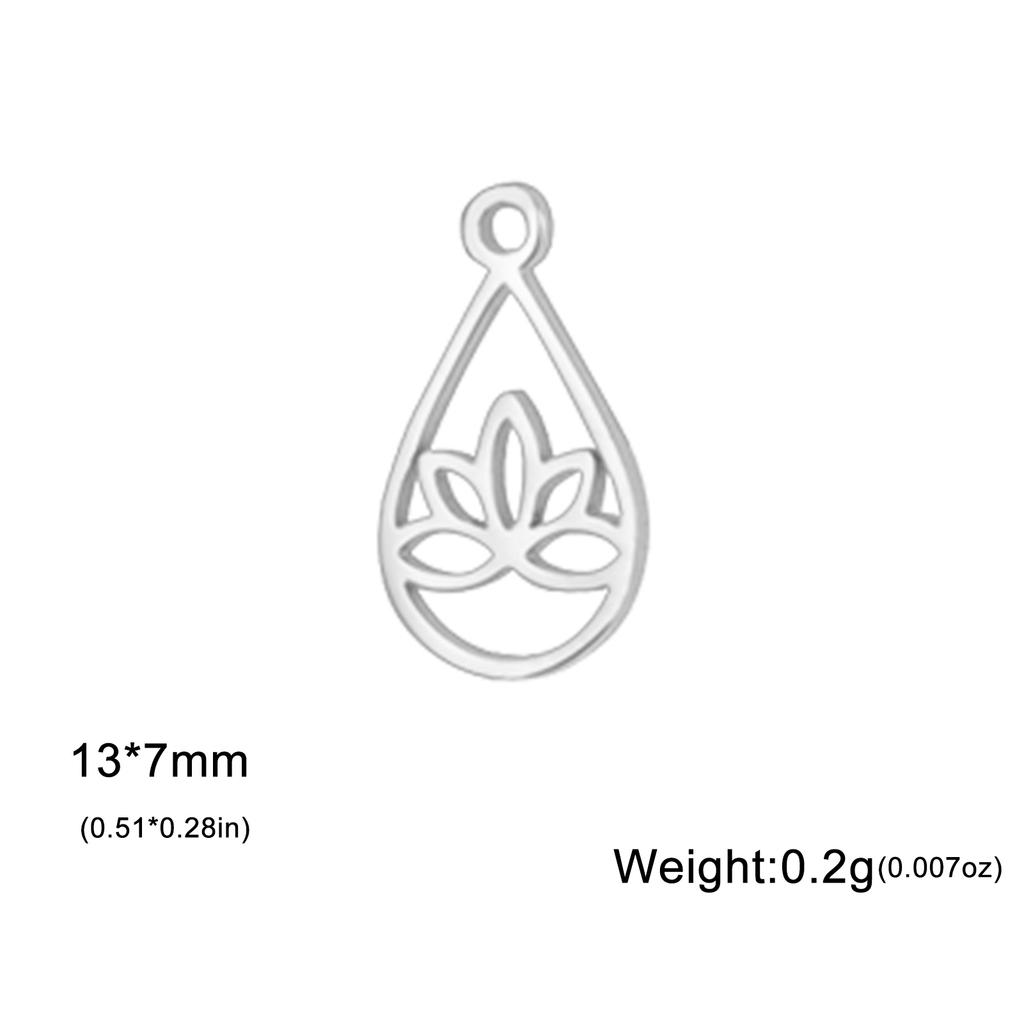 Teamer Buddhist Lotus Flower Charms for Jewelry Making Delicate Stainless Steel Pendant for Bracelet Earrings DIY Wholesale