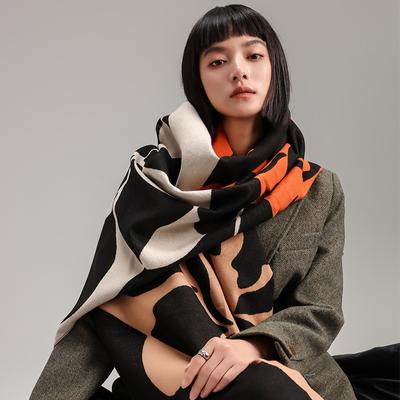Pianta camelia abbinamento colori moda elegante e confortevole sciarpa termica in finta cachemire da donna scialle per aria condizionata