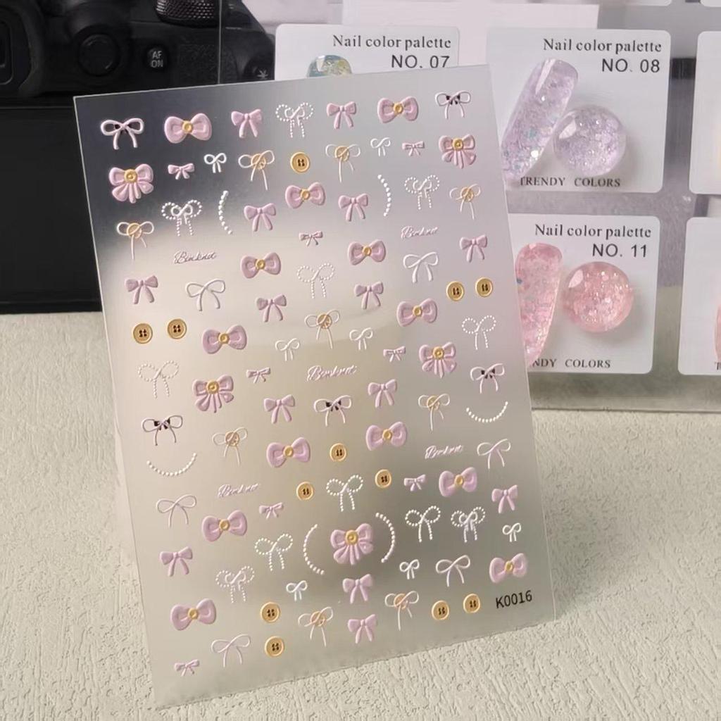 Pink Bow Nail Art & Decor Stickers