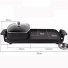 Korean Style 2 in 1 Electric Multi Cooker Barbecue Pan Hot Pot Cooker Electric Smokeless Barbecue BBQ Grill Non-Stick Coating Hotpot Roasting Baking