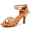 Women's Satin Latin Tango Dance Shoes Soft Dancing Shoes High Heeled 7CM