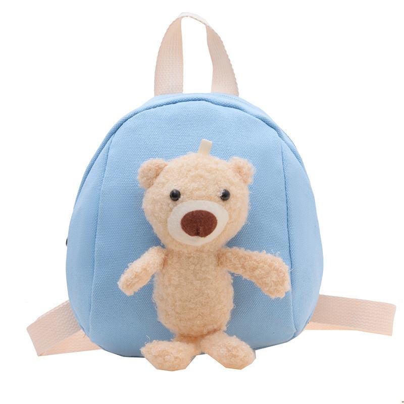 Adorable Children's Cute Bear Backpack Lightweight Canvas Mini Bag For Kids School