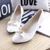 Women High Heels Low Heels Fashion Bow Patent Professional Work Casual Shoe Wedding Party Shoes