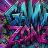 2D plane, game wall mural - The background fabric of the game area, filled with neon light effects