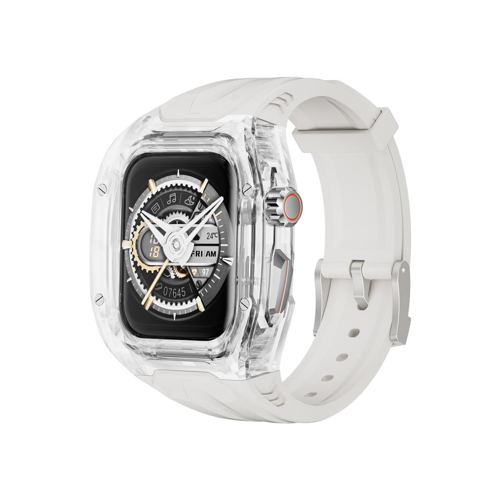 Transparent Modification Kit for Apple Watch Ultra 3 2 49mm Series 11 10 46mm 42mm PC+TPU Strap for Iwatch 9 8 7 45 41mm 40 44mm