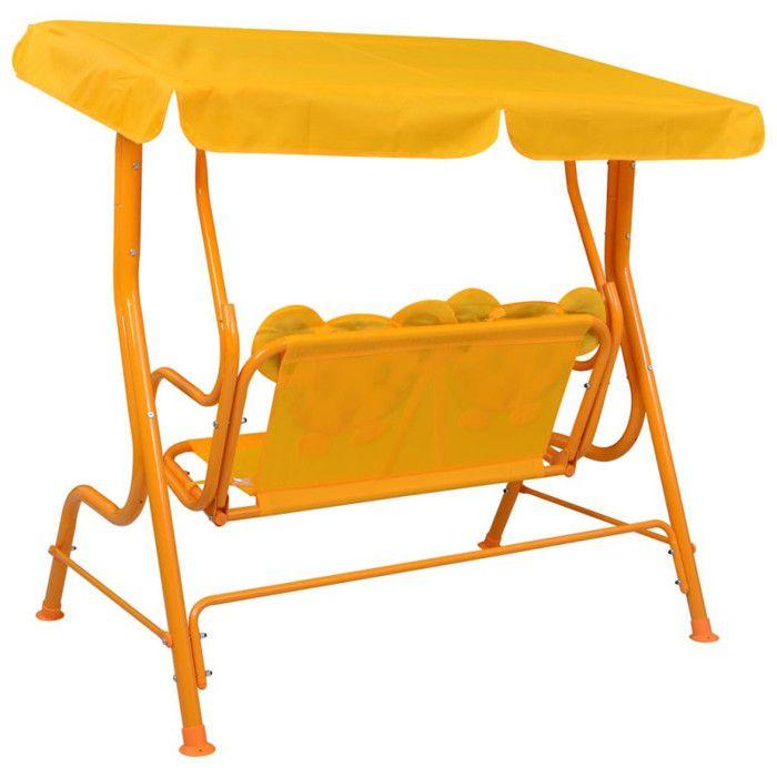 VidaXL Balancelle pour enfants Jaune 115x75x110 cm Tissu