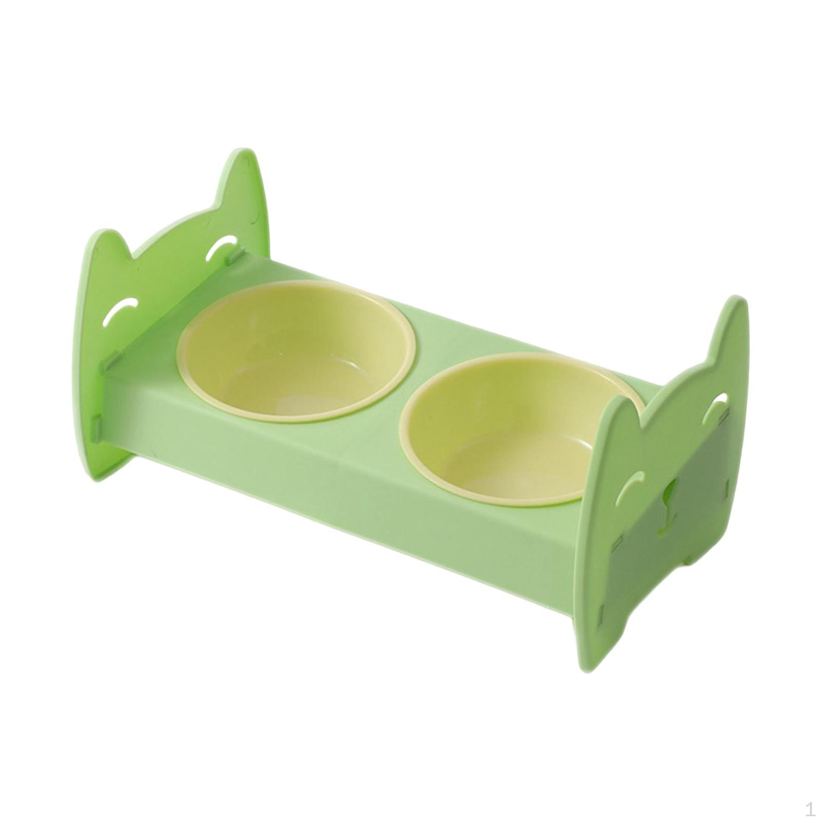 

Повышенная кормушка для домашних животных, контейнер для еды, миска для кошек, станция кормления зелёный