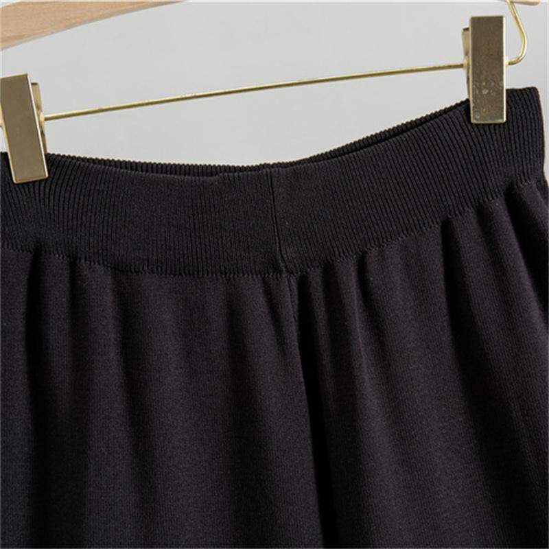 Women's Autumn And Winter Knitted Wide Leg Pants Sweater Suit Loose And Stylish Two Piece Suit