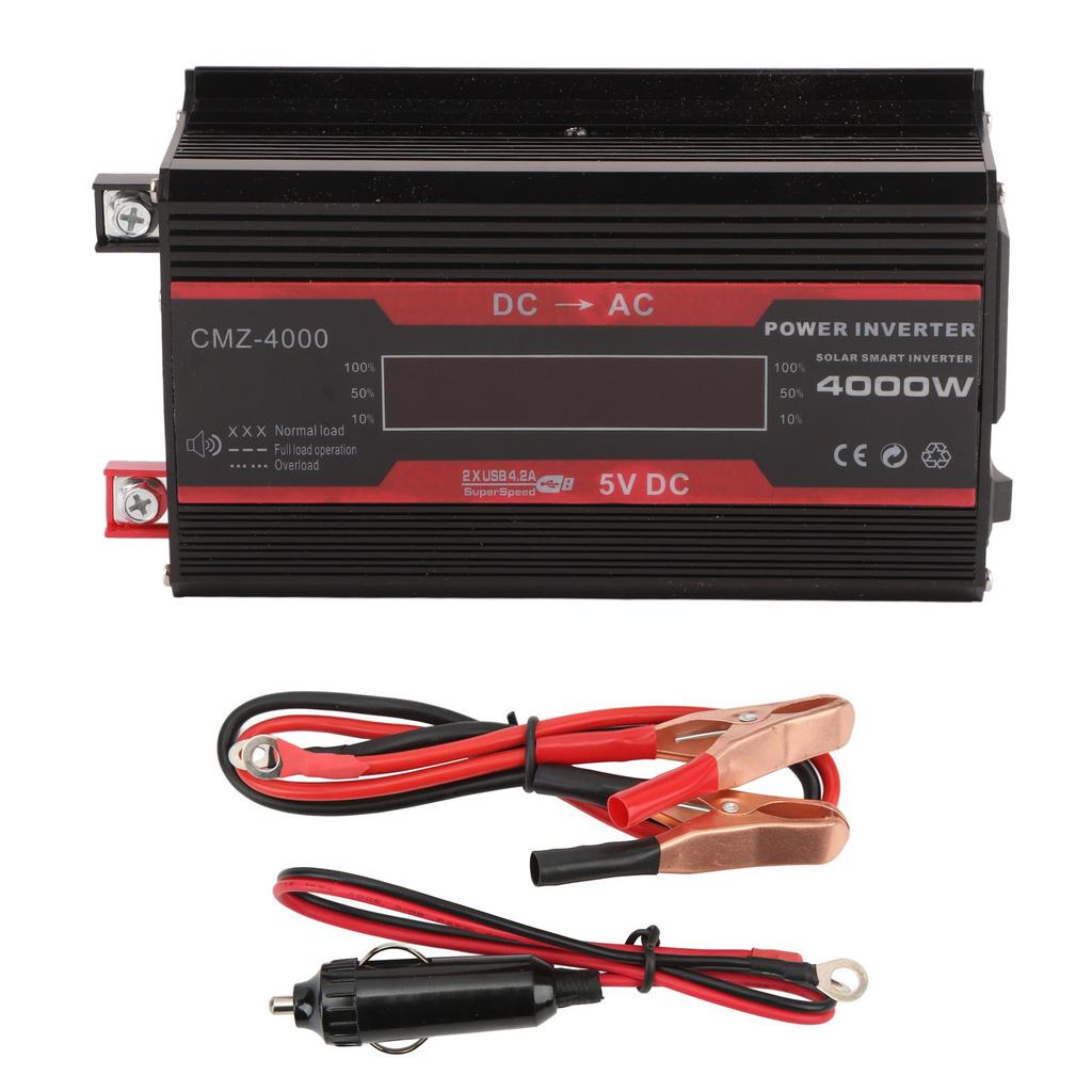 300W Modified Sine Wave Inverter Dual USB Ports 4.2A Fast Charging Car Power Inverter with Color Digital Display 12V To
