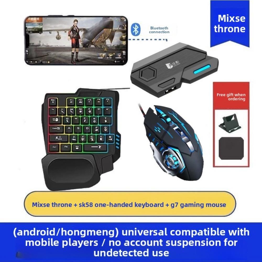 One-handed Keyboard Colorful Mechanical 35 Keys with Mobile Phone Throne PUBG Handle Mobile Game Chicken Eating Artifact