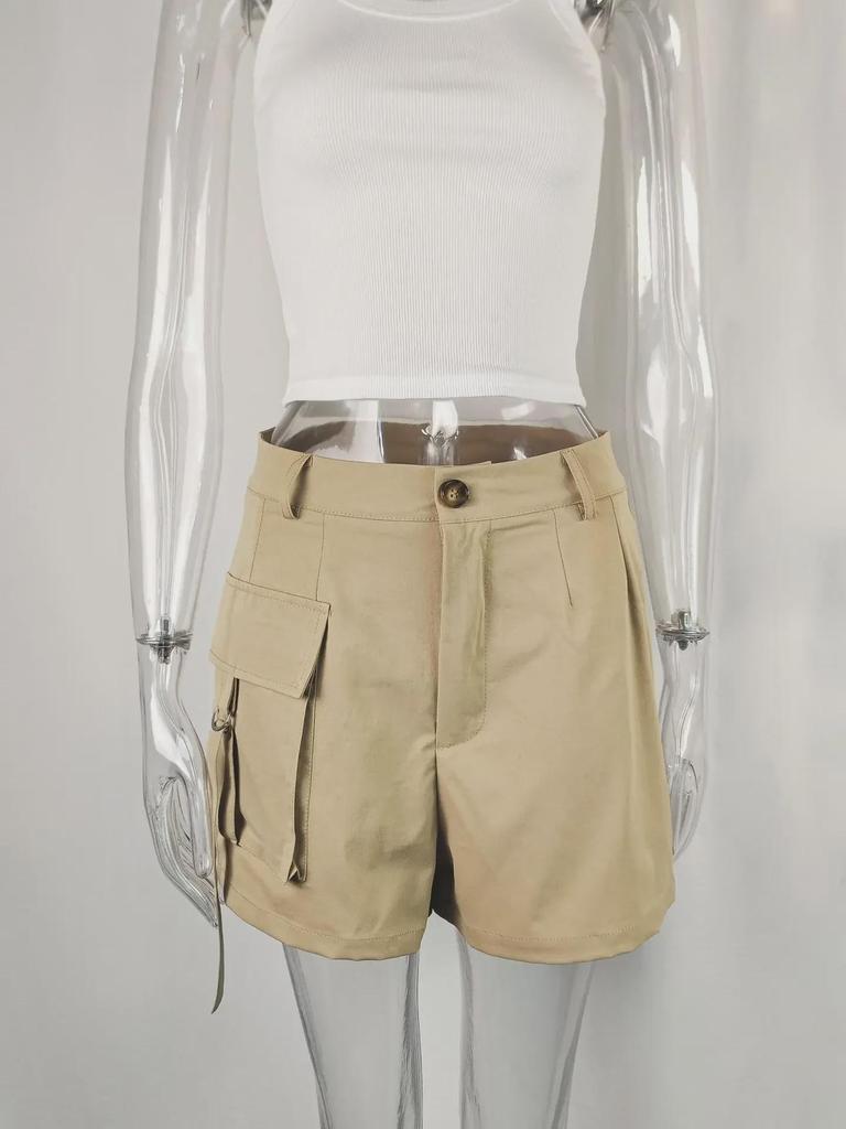 2024 Lässige Shorts mit hoher Taille und Taschen für Damen – Sommerausgabe