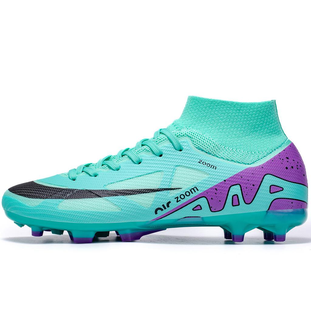 High-top men's and women's football shoes Adult adolescent students Artificial grass broken nails spikes Sports training shoes