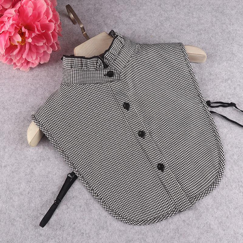 Women's Autumn/Winter Plaid Stand-Up False Collar for Shirts and Sweaters