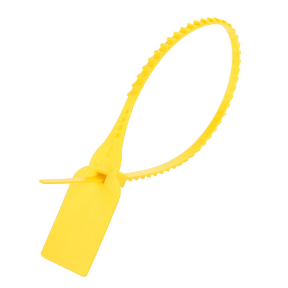 100Pcs Plastic Disposable Zip Ties Self Locking Tie Suitcase Shoes Bag Label Tag (Yellow)