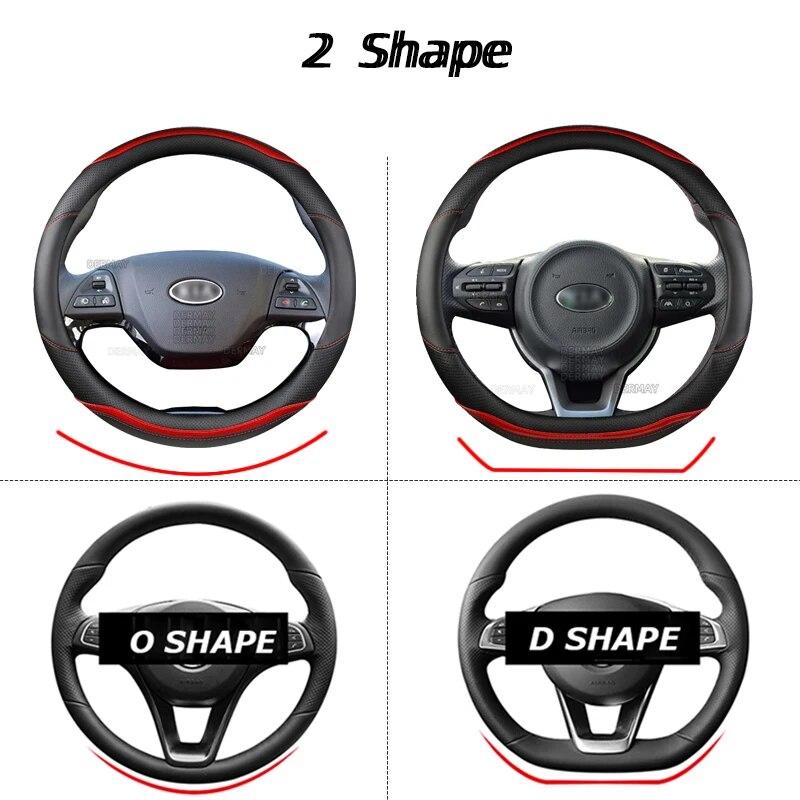 Für Kia Picanto Morning Picanto GT-Line X-Line Auto Lenkradbezug Mikrofaserleder + Kohlefaser Autozubehör