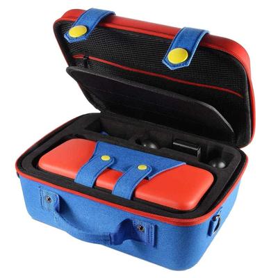 Nintendo Switch Deluxe Edition Aufbewahrungstasche Tragetasche Denim Reise Schutz Hardshell Große Aufbewahrungstasche mit Weichfutter für 26 Konsolen Pro und Schultergurt
