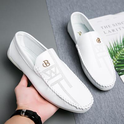 Penny Loafers Shoes For Men Male Boat Shoes 2025 Leather Flat Man Moccasins Mens Driving Shoes Casual Shoe Slip On Flats White
