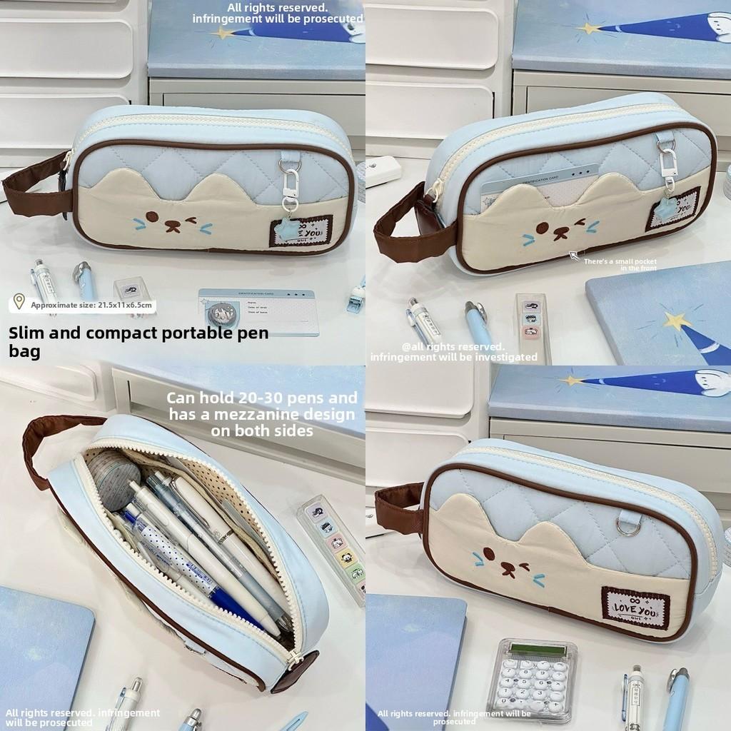 Pencil Case For Girls Large Capacity Style Cute Fabric Stationery Organizer For School