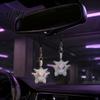 Wear Resistant Alloy Car Pendant Bling Accessories, Cute Rhinestone Devil Rear View Mirror Hanging for Charm, Halloween Auto Interior Vehicle
