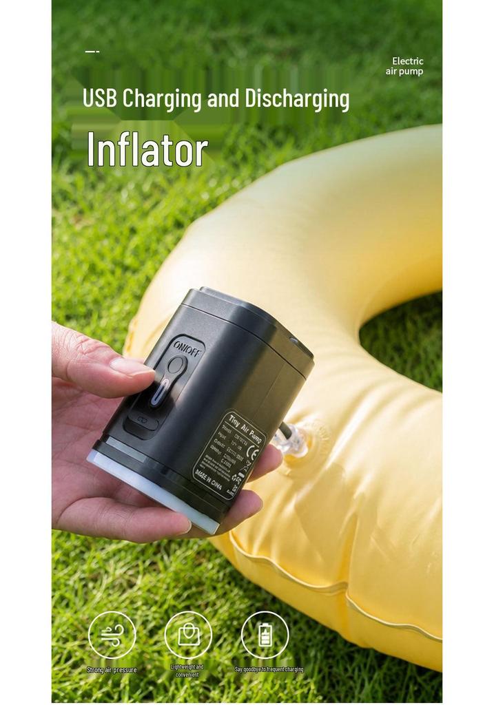 Portable Wireless Electric Air Pump for Camping: Inflate/Deflate Mattresses & Swim Rings with Storage