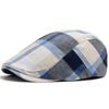 Nuevo Boina Cuadros Multicolor Mujer Casual Visera Plana Sombrero Plano Moda Vintage Boinas Hombres Gorras de Repartidor Verano Botón Ajustable Unisex