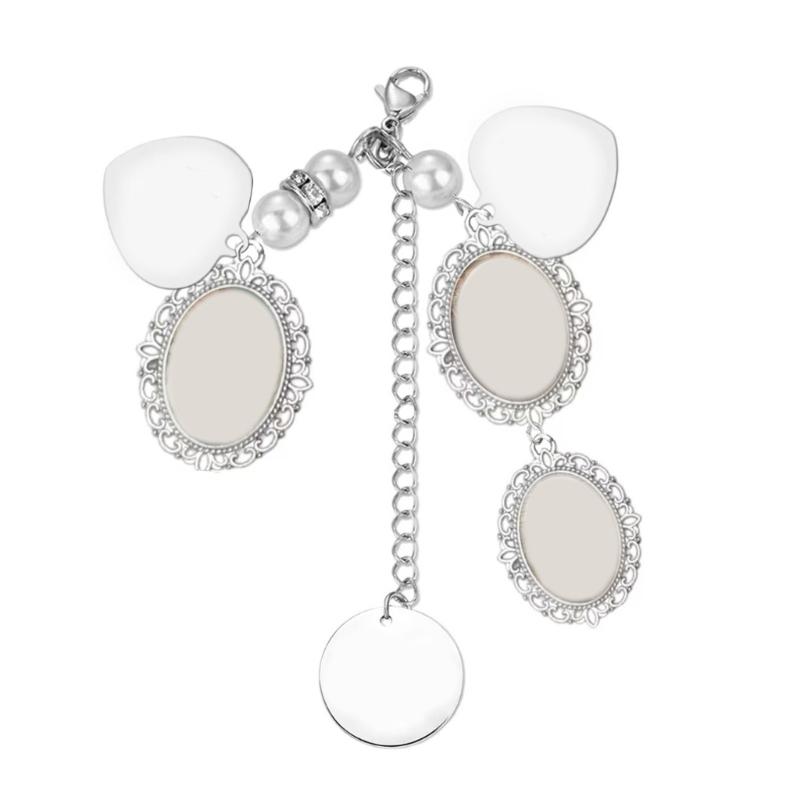 Bridal Lacy Memorial Pendant with Glass Photo Frame Bouquet Photo Frame Pendant for Wedding Bouquet Custom Decoration