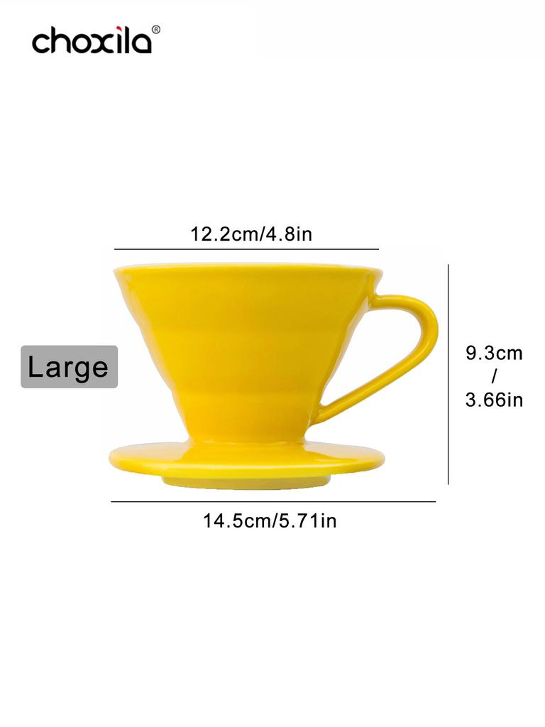 1 ks Keramický kávový dripper, Přelévací kávový filtr, Sdílecí hrnec Drip filtrační kalíšek, Opakovaně použitelný kuželovitý příslušenství k přelévacímu kávovaru
