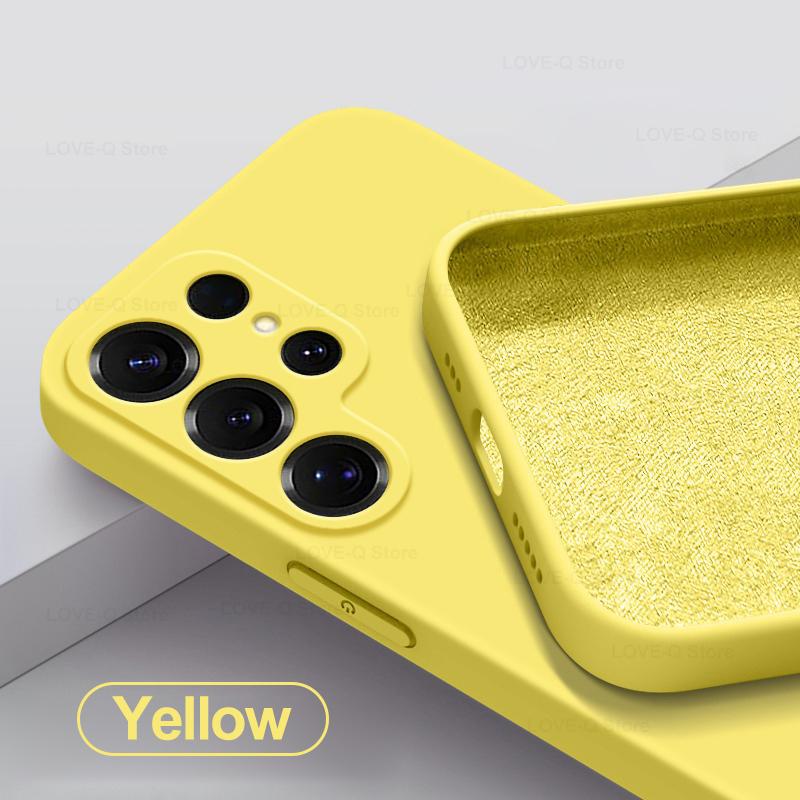 

Для S25 Ultra Plus Чехол Силиконовый чехол для телефона для Samsung Galaxy S25 S24 S23 S22 Ultra Plus Чехлы Защитный чехол для камеры For Galaxy S23 Plus жёлтый