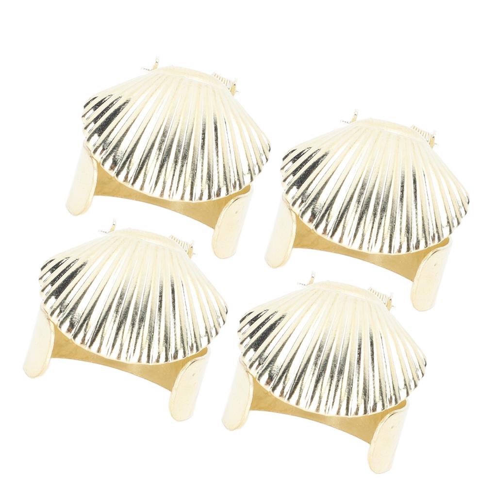 ZK40 4Pcs Candle Snuffer Candle Extinguisher Metal Shell Pattern Automatic Candle Stopper for Candle Extinguishing Silver