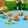 Mini Capybara Figure Ornament Desk Accessories Automotive Car Interior Ornament Resin Figure Miniature Model Animals Decoration