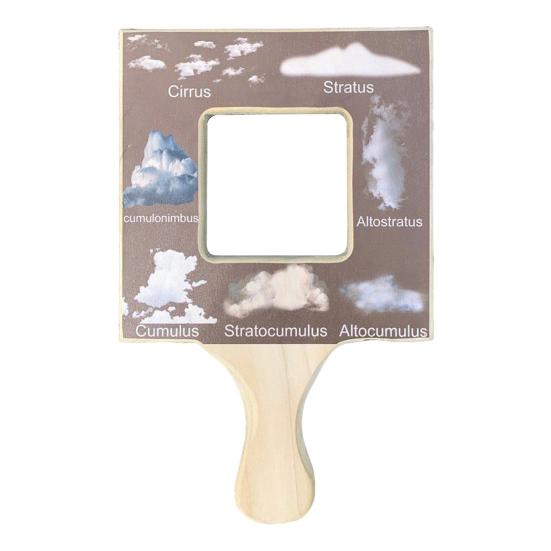 1/4Pcs Nature Guide Finder Wooden Nature Identification Guide Frame Boys Girls Nature Viewfinder Cloud Leaf Moon Animal Footprint Identification Tool