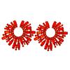 New Vintage Hollow Round Crystal Drop Dangle Earrings Trend Statement Rhinestone Ear Ring For Women Fashion Colorful Jewelry