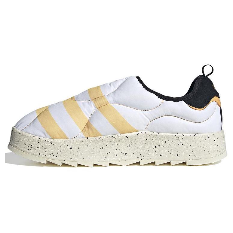 New Adidas Originals Puffylette Cushioning, Wear Resistant Low Top Casual Shoes Unisex Black White Yellow IF4326
