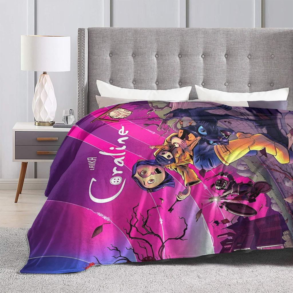 Coralines Plush Blanket Children  Flannel Throw Blanket For Couch Chair Warm Soft Custom DIY Quality Bedspread Birthday Gift