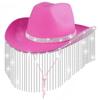 Stylish Cowgirl Hat Wide Brim Cowboy Hat with Square Neck Scarf & Glasses for Bachelorette Parties and Costume Event