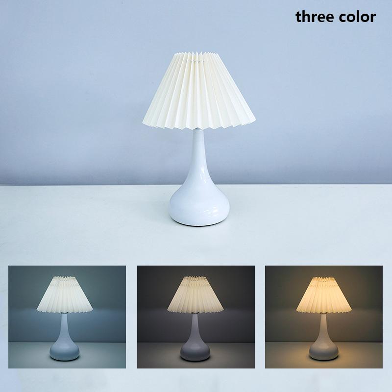 Nordische Plissee-Tischlampe DIY Faltbar USB Kunst Atmosphäre Schlafzimmer Schreibtisch Nachttisch Nachtlicht Heim Dekorieren Tischstehlampe