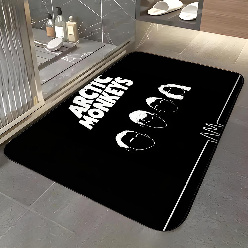 Band A-Arctic Monkeys Floor Mat Soft Flannel Entrance Door Mat Non Slip Absorbent Bathroom Bedroom Floor Rug