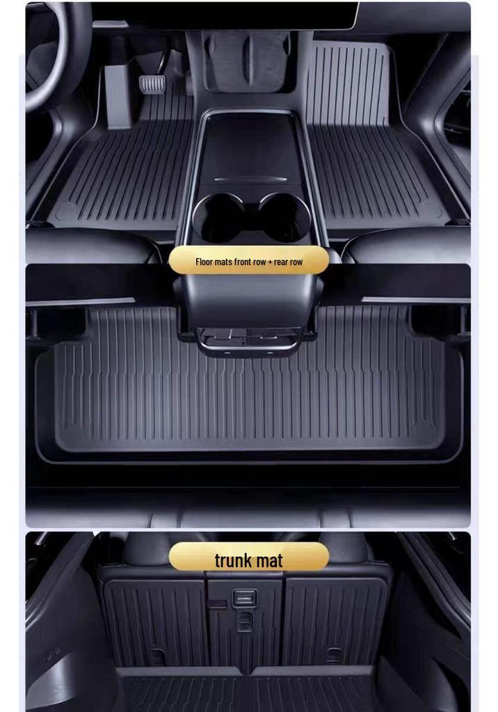 Compatible Floor Mats for Tesla Model 3/Y: Driver, Passenger, Rear Row