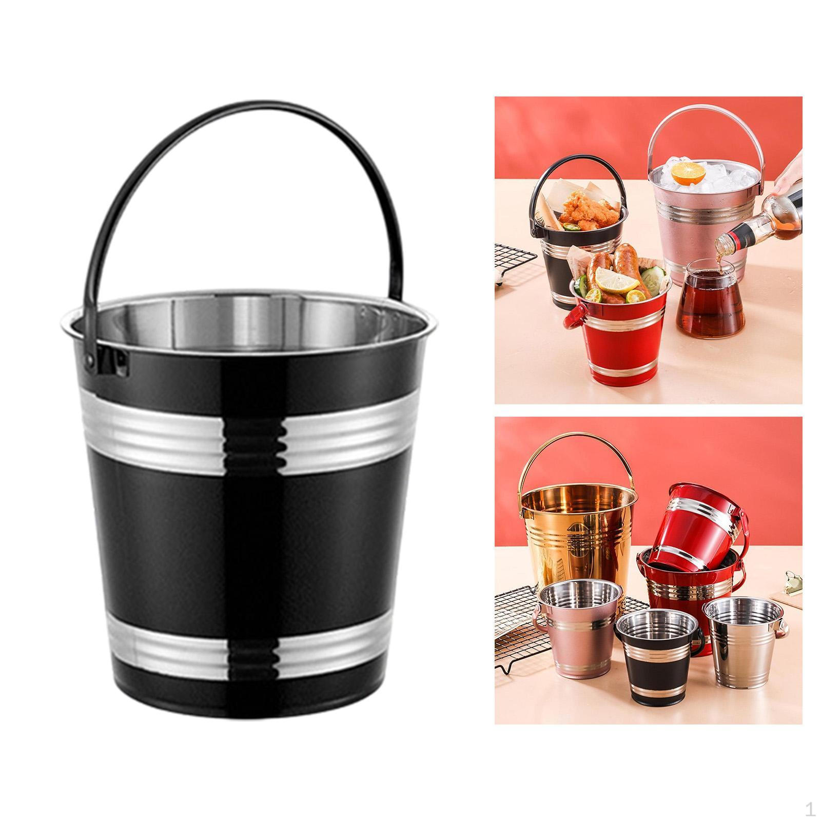 

Ведро для льда портативное охлаждающее 1,7 л из нержавеющей стали для подачи вина black
