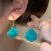 Vintage Blauwe Bedel Onregelmatige Geometrische Edelsteen Hanger Oorbellen voor Vrouwen Mode Accessoires Vakantie Sieraden Bruiloft Cadeaus
