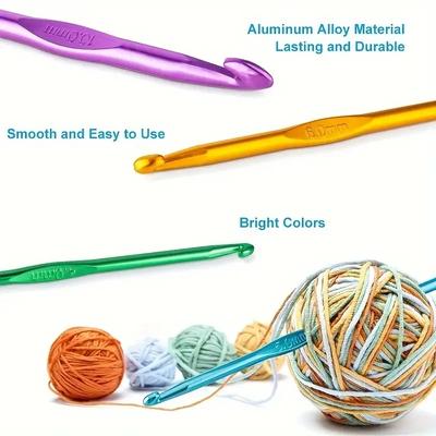 8Pcs Metal Handle Crochet Hook Colorful Aluminum Knitting Needles Single Head Crochet Knitting Yarn Crafts DIY Apparel Needles