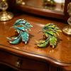 Feather Brooch Rhinestone Lapel Pin Elegant Glittery Feather Brooch Pin for Women Shirts Coats Outfit Accessory